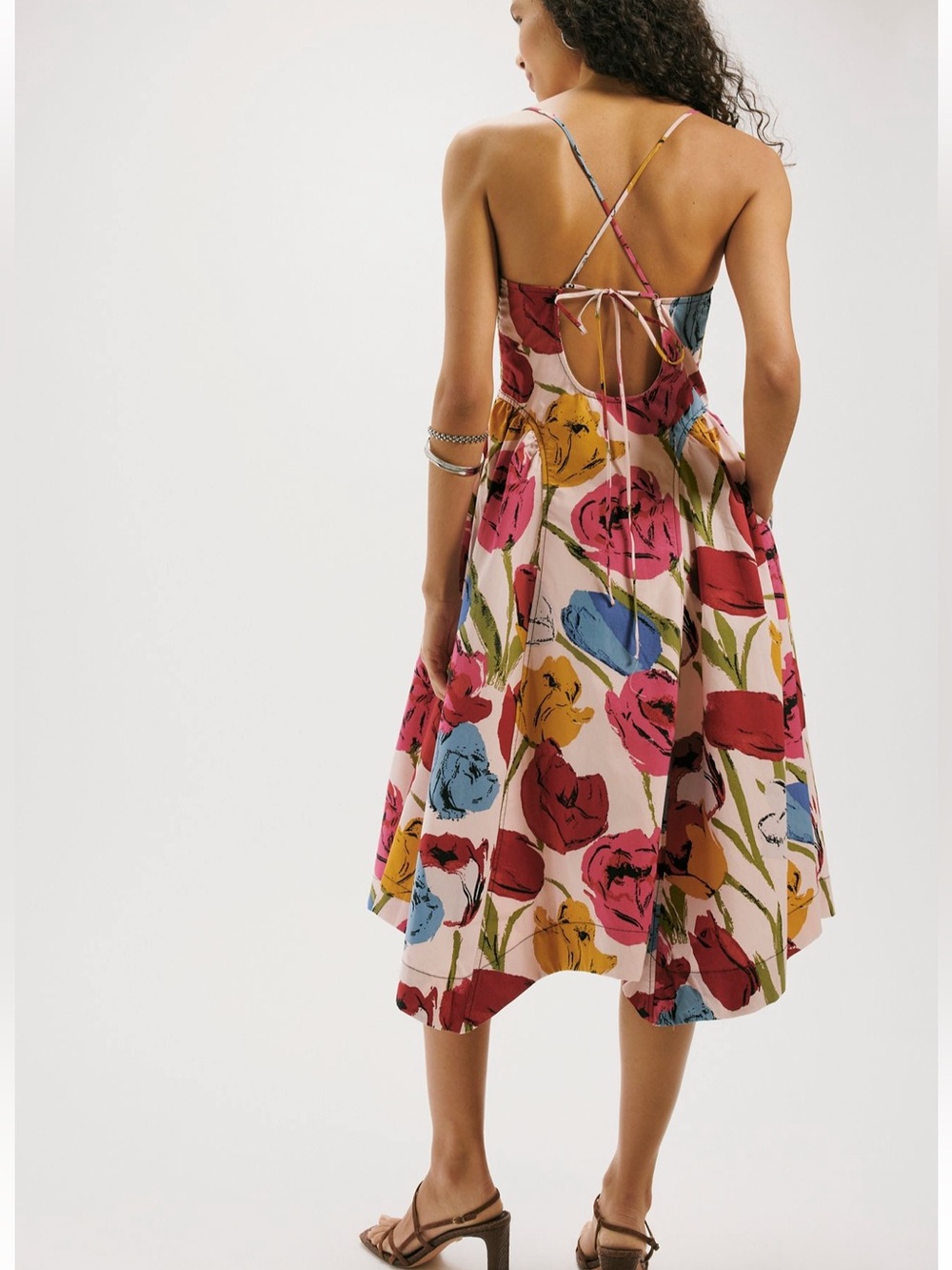 NWT Free People Cherish Printed Midi Dress in Spring Combo - Picture 2 of 5